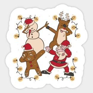 Dabbing cartoon christmas Sticker